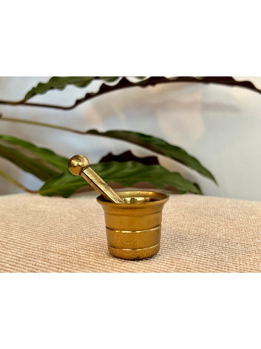 Mini Vintage Brass Pestel and Mortar, Wiccan, Herbs, Kitchen, Pharmacy